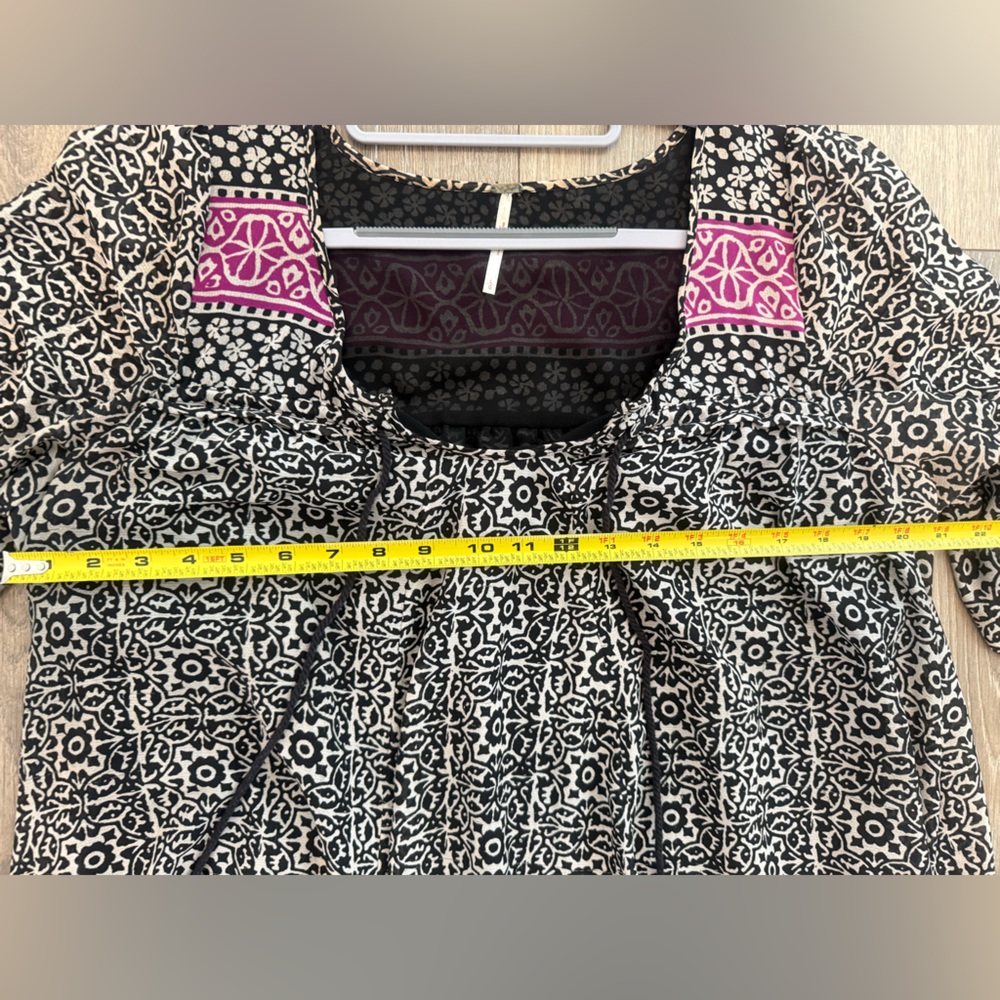 Free People Penny Lane Babydoll
Tunic Dress Boho Print Chiffon Pockets Size L - Picture 12 of 12